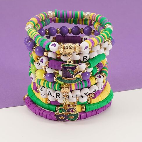 Twinfree Beaded African Bracelets Black Women Preppy Friendship Bracelets Clay Bead Africa Heart Charm Bracelet Summer African Jewelry for Women (Africa-10PCS) in Saudi Arabia