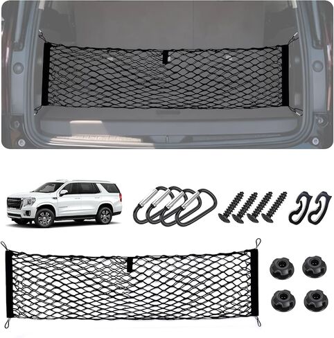 شبكة شحن على شكل ظرف لملحقات Toyota RAV4 2013-2018، شبكة شحن شبكية لصندوق السيارة الخلفي SUV، شبكة بنجي مطورة 5 مم وطبقة مزدوجة من النايلون لتخزين الباب الخلفي ومنظم حامل البقالة والأدوات in Kuwait