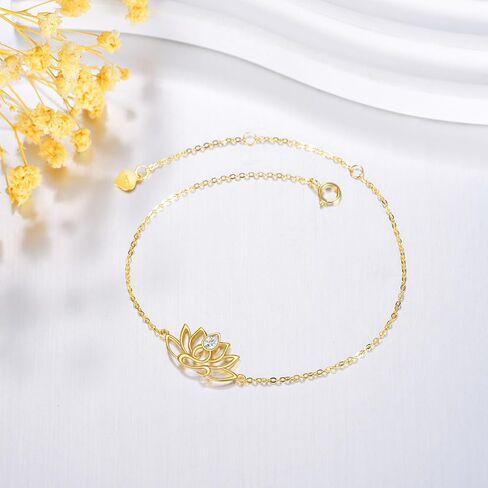 DOVRAN 14K Solid Gold Sunflower Bracelet for women Real Yellow Gold You are My Sunshine Bracelet Flower Jewelry Christmas Birthday Gifts for Wife Mom in Saudi Arabia
