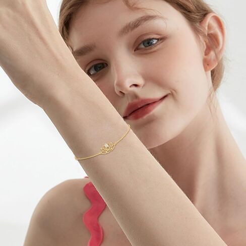 DOVRAN 14K Solid Gold Sunflower Bracelet for women Real Yellow Gold You are My Sunshine Bracelet Flower Jewelry Christmas Birthday Gifts for Wife Mom in Saudi Arabia