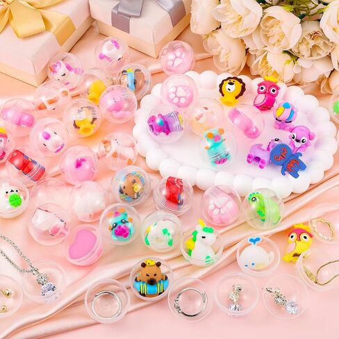 50 PCS كبسولات Gumball مع مربع التخزين كبسولة جولة مصغرة بالألوان الصافية تحتوي in Kuwait