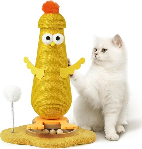 Post Scratching Post ، Scratchroom Cat Scratcher مع ألعاب Cat Spring Ball Spring Ball التفاعلية ، Post Sisal Cat Scratfer in Kuwait
