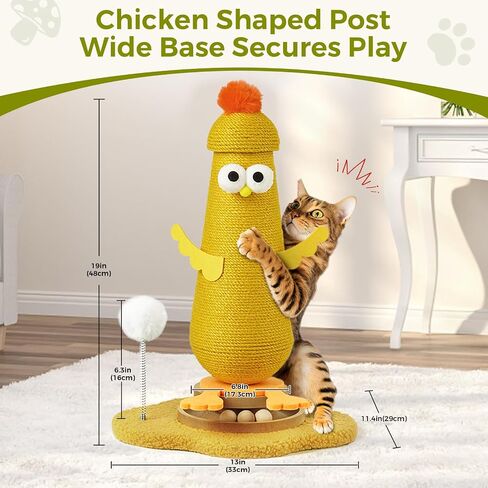 Post Scratching Post ، Scratchroom Cat Scratcher مع ألعاب Cat Spring Ball Spring Ball التفاعلية ، Post Sisal Cat Scratfer in Kuwait
