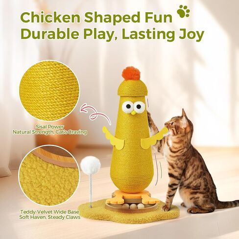 Post Scratching Post ، Scratchroom Cat Scratcher مع ألعاب Cat Spring Ball Spring Ball التفاعلية ، Post Sisal Cat Scratfer in Kuwait