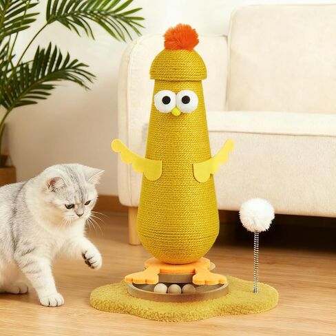 Post Scratching Post ، Scratchroom Cat Scratcher مع ألعاب Cat Spring Ball Spring Ball التفاعلية ، Post Sisal Cat Scratfer in Kuwait