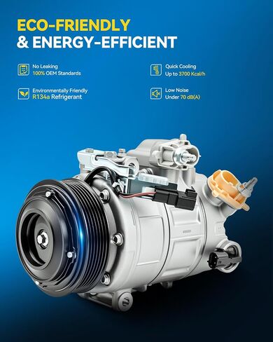 PHILTOP AC Compressor Compatible with 2007-2016 Cooper 1.5/1.6/2.0L, 2011-2016 Cooper Countryman, 2013-2016 Cooper Paceman, Air Conditioning Compressor in Kuwait