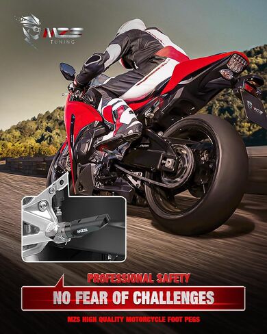 MZS Motorcycle Front Foot Pegs, Adjustable Sport Footpegs Rider Foot Pedal Rest Black CNC Compatible with ER6F EX650 06-08 / Z750 Z750R 04-11 / Z800 15-16 / Z1000 03-09 / Z1000SX 11-20 / ZX6R 05-06 in Saudi Arabia