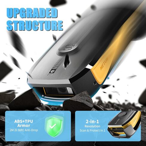 NETUM CS7501 QR Code Scanner – Upgraded Bluetooth Barcode Scanner, Mini Portable 1D & 2D Barcode Reader for Inventory Management, Cordless Image Scanner for Tablets, Android, iOS, PC, and POS Systems in Saudi Arabia