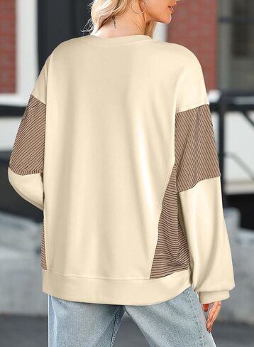 Dokotoo Women's Sweatshirts Color Block Longs Sleeve Pullover Shirts Crewneck Fall Outfits Trendy in Saudi Arabia