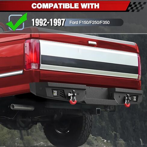 F150 Front Bumper for 1992-1997 Ford F150/F250/F350 Pickup & 1992-1996 Bronco, w/Winch Plate, LED Lights, D-rings and License Plate Bracket in Kuwait