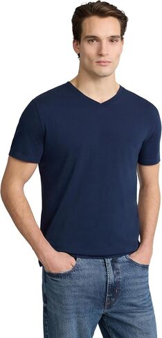 EXPRESS Men’s Pima Cotton Tee – Short Sleeve V-Neck, Ultra-Soft Premium Knit in Kuwait