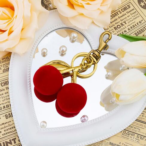Cherry Keychain Accessories for Keys 2Pcs Red Cherry Cute Kawaii Keyring Bulk for Charms Handbags Purse Car Decoration Cherry Key Chian for Women Girls Christmas Gifts for Couple Friend Bestie in Saudi Arabia