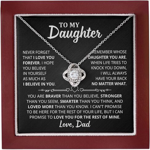 To My Daughter Necklace From Dad - Father Daughter Gift with Heartfelt Message & Elegant Box in Saudi Arabia
