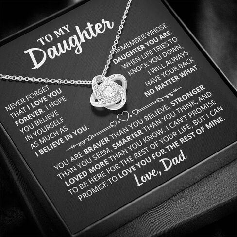 To My Daughter Necklace From Dad - Father Daughter Gift with Heartfelt Message & Elegant Box in Saudi Arabia