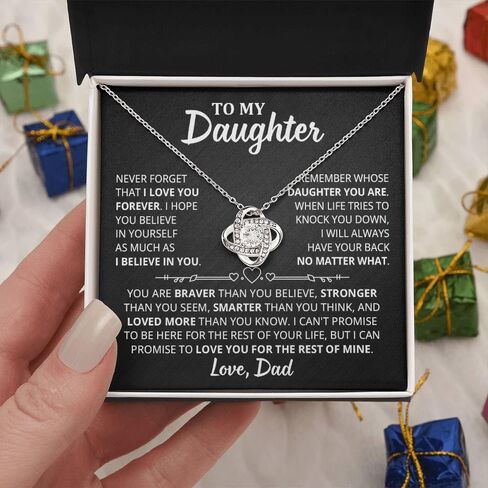 To My Daughter Necklace From Dad - Father Daughter Gift with Heartfelt Message & Elegant Box in Saudi Arabia