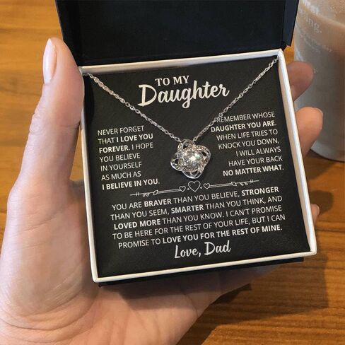 To My Daughter Necklace From Dad - Father Daughter Gift with Heartfelt Message & Elegant Box in Saudi Arabia
