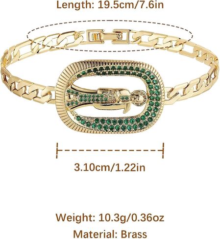 Hzman 14K Gold Figaro Chain Bracelet for Women Dainty Dender Saint Jude ID HIST in Saudi Arabia