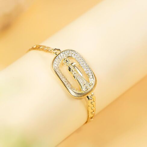 HZMAN 14K Gold Plated Figaro Chain Link Bracelet for Women Dainty Religious Saint Jude ID Bracelet Jewelry Gift in Kuwait