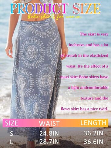 التنانير الطويلة Gorais Maxi للنساء Boho Floral High Jeist Skirt in Saudi Arabia