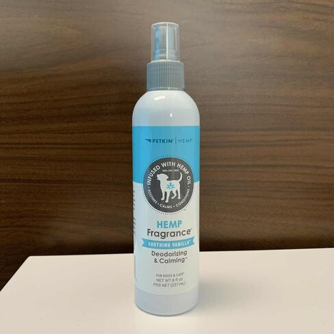 Petkin Hemp Fragrance for Dogs and Cats - With Hemp Oil & Soothing Vanilla Extract, 8 oz - Soothes, Calms & Conditions - Keeps Pet Smelling Great - For Home, Travel & Use on Pet Bedding in Saudi Arabia