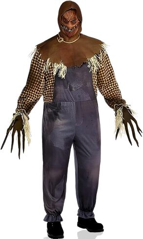 Sinister Scarecrow Costume Set - Standard Size - Black & Brown Polyester - Perfect for Halloween, Costume Parties & More in Saudi Arabia