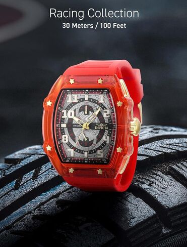 invicta Racing Men 48.5mm البلاستيك الذهب + أبيض أبيض + رمادي DIAL VH61 QUARTZ in Saudi Arabia