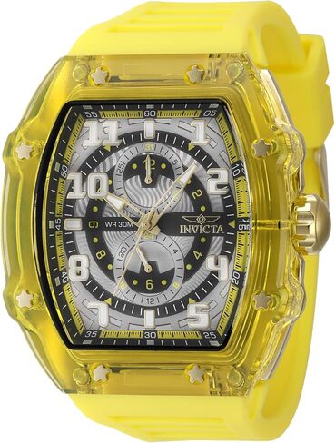 invicta Racing Men 48.5mm البلاستيك الذهب + أبيض أبيض + رمادي DIAL VH61 QUARTZ in Kuwait
