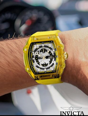 invicta Racing Men 48.5mm البلاستيك الذهب + أبيض أبيض + رمادي DIAL VH61 QUARTZ in Kuwait