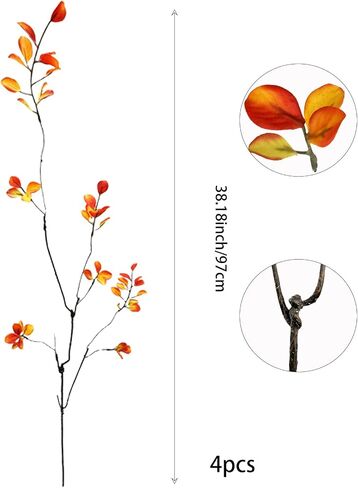 Ferial 4pcs الخضراء الاصطناعية ينبع النباتات فو فو الأوكالبتوس فروع ficus الاصطناعية لمحشو المزهرية مزيفة Ficus Twig Plants 38.2 "لحضور مكتب مكتب حفل الزفاف المركزية in Kuwait