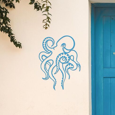 Rajukit Octopus Metal Wall Art–Octopus Decor with Lifelike Ocean-Themed Design–Octopus Wall Decor for Coastal or Modern Spaces in Saudi Arabia