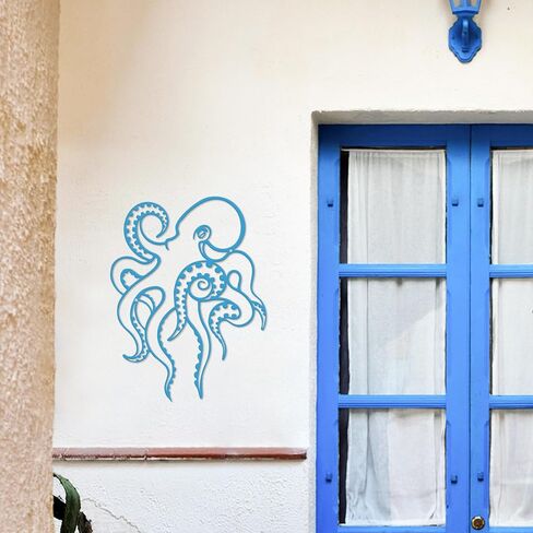 Rajukit Octopus Metal Wall Art–Octopus Decor with Lifelike Ocean-Themed Design–Octopus Wall Decor for Coastal or Modern Spaces in Saudi Arabia