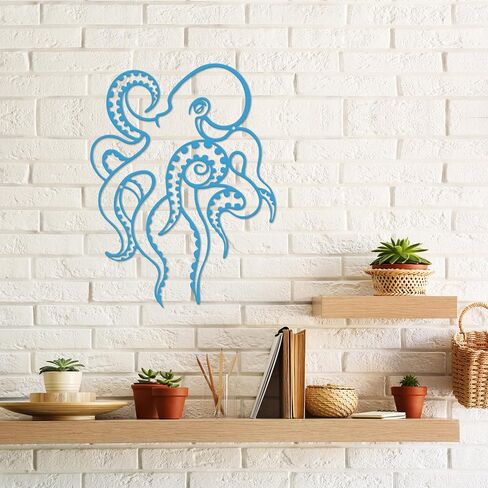 Rajukit Octopus Metal Wall Art–Octopus Decor with Lifelike Ocean-Themed Design–Octopus Wall Decor for Coastal or Modern Spaces in Saudi Arabia