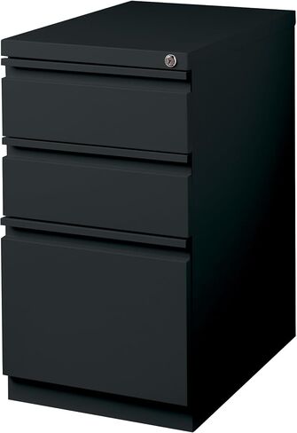 Hirsh Industries - 23-in Deep Mobile Pedestal 3-Drawer Box/Box/File. Full Width Pull. Black in Saudi Arabia