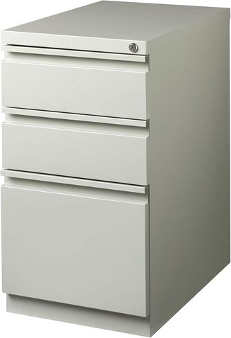 Hirsh Industries - 23-in Deep Mobile Pedestal 3-Drawer Box/Box/File. Full Width Pull. Black in Saudi Arabia