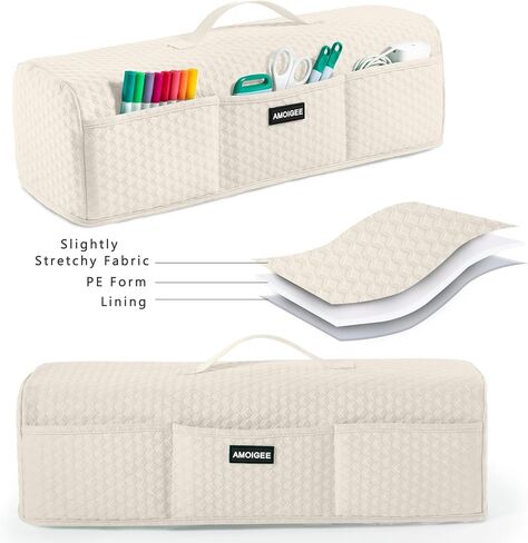 Amoigee Stepressy & Dust Rase Cover لـ Cricut Maker 4 ، Cricut Explore 4 ، Cricut Explore Air 2 ، Cricut Maker 3-غطاء آلة مقطوعة مع جيوب لإكسسوارات CRICUT واللوازم والأدوات in Kuwait