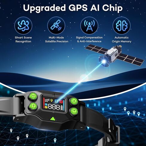 طوق السياج الكلب اللاسلكي GPS ، نظام سياج كهرباء غير مرئي مع وظيفة الذاكرة و 3 أوضاع تدريب ، IPX7 مقاوم للماء وإعادة الشحن مع إشارة الذكاء الذكاء ، دائرة نصف قطرها 25-999 ياردة in Kuwait