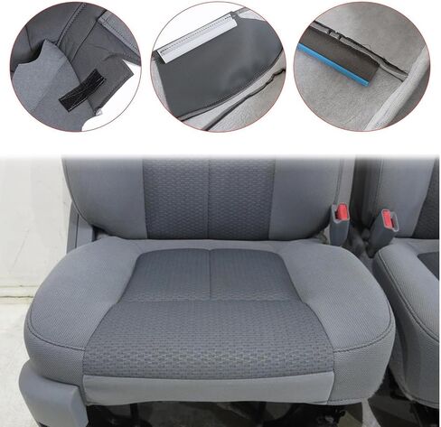 NLQR Driver and Passenger Side Bottom & Top Back Replacement Seat Covers Cloth Steel Gary Compatible with Ford F150 2011 2012 2013 2014 in Saudi Arabia