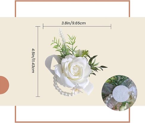 2 حزمة الورود corsage ومجموعة boutonniere ، الزهور الاصطناعية البيضاء ، فرقة معصم القاعدة لحفل الزفاف ، بدلة الحفلة الراقصة (مجموعة من 2) in Saudi Arabia