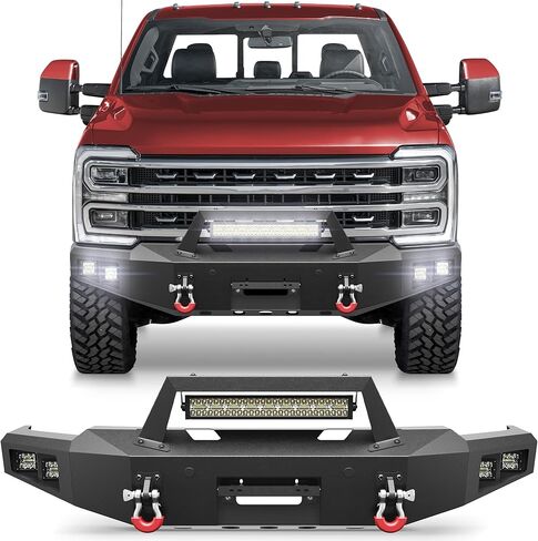 المصد الخلفي F150 لقيام فورد F150/F250/F350 بالانتقاء و 1992-1996 Bronco ، مع لوحة الخطوة ، مصابيح الضباب ، أضواء لوحة الترخيص وحلقات D. in Kuwait