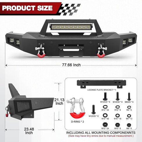 المصد الخلفي F150 لقيام فورد F150/F250/F350 بالانتقاء و 1992-1996 Bronco ، مع لوحة الخطوة ، مصابيح الضباب ، أضواء لوحة الترخيص وحلقات D. in Kuwait
