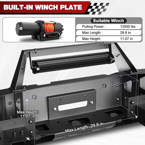 المصد الخلفي F150 لقيام فورد F150/F250/F350 بالانتقاء و 1992-1996 Bronco ، مع لوحة الخطوة ، مصابيح الضباب ، أضواء لوحة الترخيص وحلقات D. in Kuwait