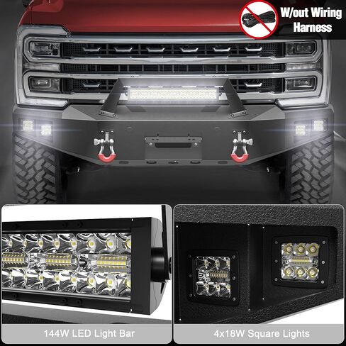 المصد الخلفي F150 لقيام فورد F150/F250/F350 بالانتقاء و 1992-1996 Bronco ، مع لوحة الخطوة ، مصابيح الضباب ، أضواء لوحة الترخيص وحلقات D. in Kuwait