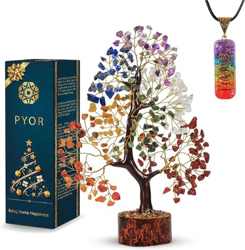 شجرة شقرا ، بلورات الشفاء ، هدايا الاحترار المنزلي ، البلورات وحجارة الشفاء ، شجرة الحياة الكريستالية ، شجرة بونساي ، إكسسوارات التأمل ، قلادة قلادة ريكي توازن التوازن in Kuwait