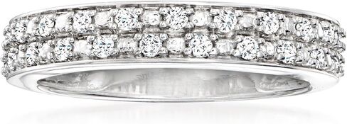 Ross-Simons 0.25 ct. t.w. Diamond 2-Row Ring in Sterling Silver in Saudi Arabia