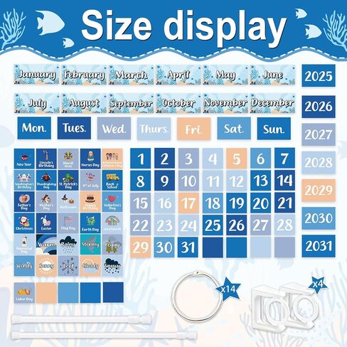 96pcs Bee Classroom Bunendar Bulletin Board for teacher ، Flip Flip Fludar مع حامل للزخرفة المدرسية ، التقويم القابل للتعديل ، مستلزمات ديكور المنزل الابتدائية in Kuwait