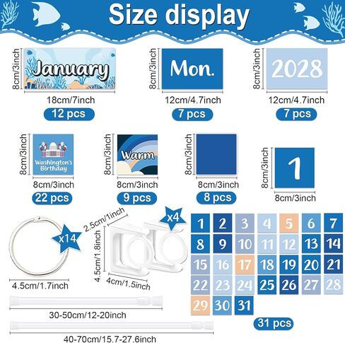 96pcs Bee Classroom Bunendar Bulletin Board for teacher ، Flip Flip Fludar مع حامل للزخرفة المدرسية ، التقويم القابل للتعديل ، مستلزمات ديكور المنزل الابتدائية in Kuwait