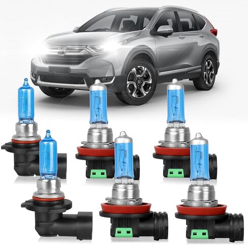 تناسب مصابيح Honda CR-V CRV 2015-2022 مصابيح مصابيح هالوجين عالية الأداء ، 9005 High Beam + H11 Low Beam Beam Plup Pluctip Plbs ، Slock and Play ، Pack of 4 in Kuwait