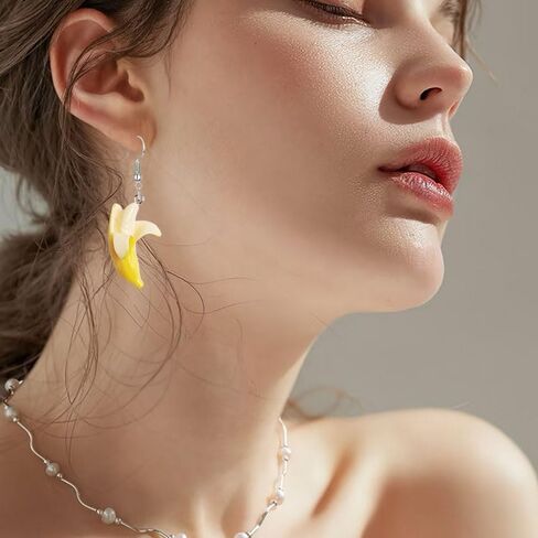 2 Pair Cute Small Banana Earrings for Women Creative Imitate Fruits Stud Earrings Summer Decoration Jewelry Gifts in Kuwait