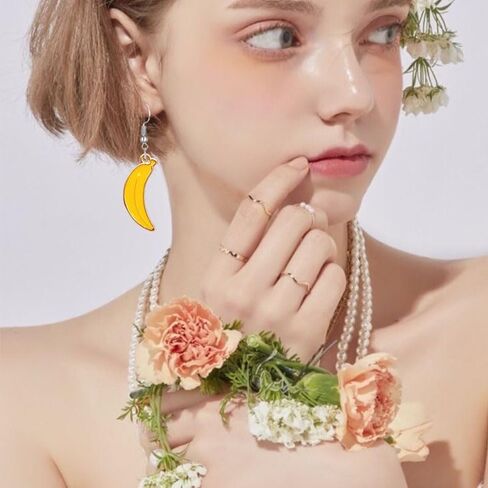 2 Pair Cute Small Banana Earrings for Women Creative Imitate Fruits Stud Earrings Summer Decoration Jewelry Gifts in Kuwait