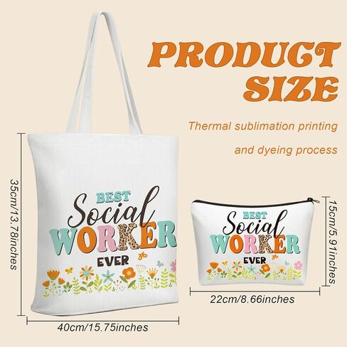 3 Pcs Bee Themed Gifts for Women Funny Honeybee Canvas Tote Bag with Zipper Makeup Bag and Socks in Saudi Arabia